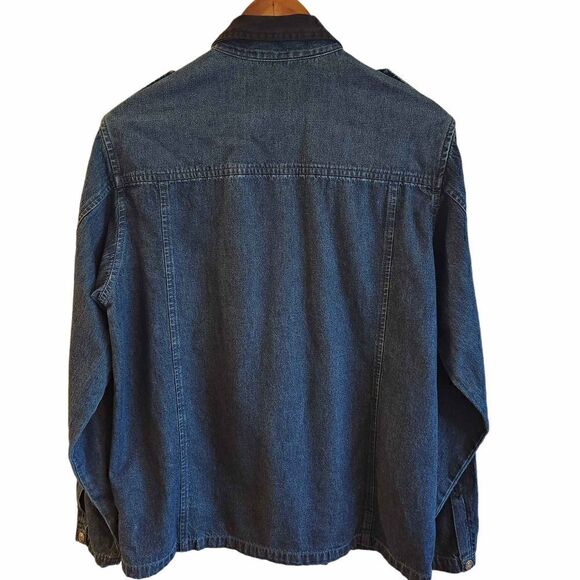HARLEY- Davidson Denim Button Snap Front Top Size Large - Picture 2 of 7
